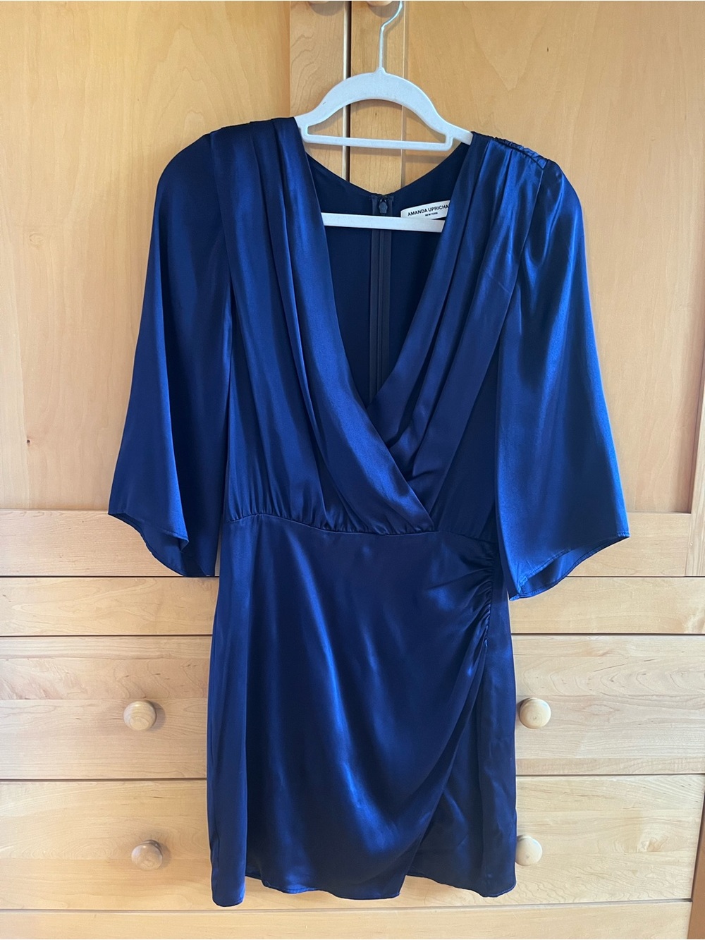 Amanda Uprichard Navy Blue Silk Mini Dress